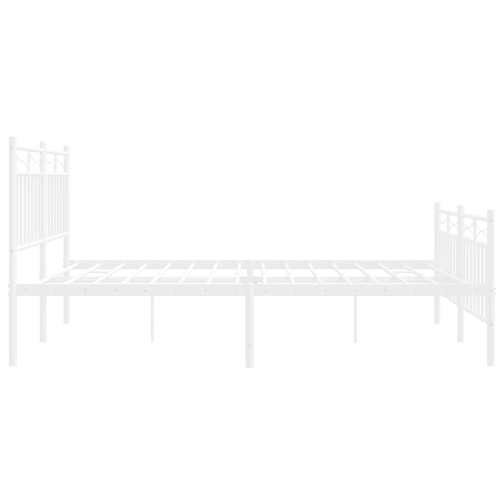 Giroletto con Testiera e Pediera Metallo Bianco 140x190 cm | homemem39