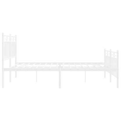 Giroletto con Testiera e Pediera Metallo Bianco 140x190 cm | homemem39