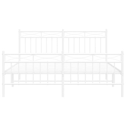 Giroletto con Testiera e Pediera Metallo Bianco 150x200 cm