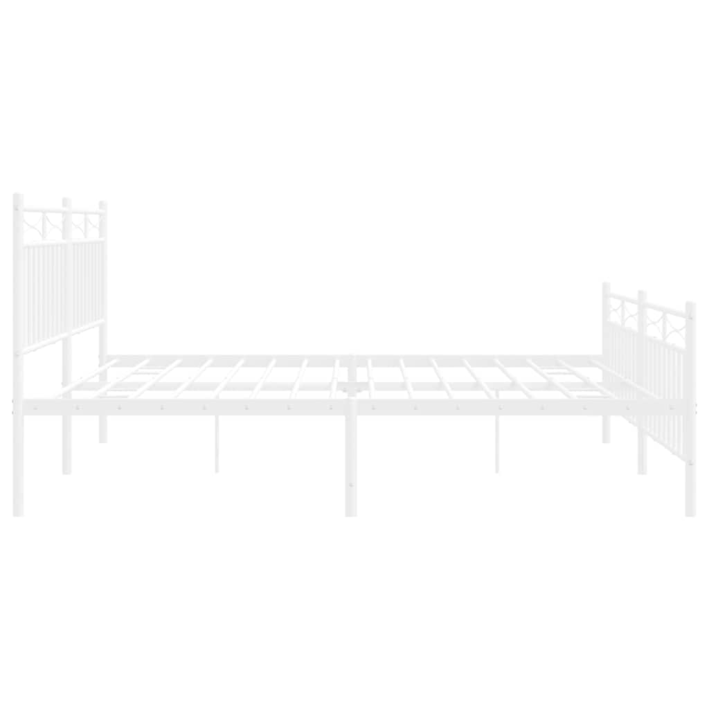Giroletto con Testiera e Pediera Metallo Bianco 183x213 cm | homemem39