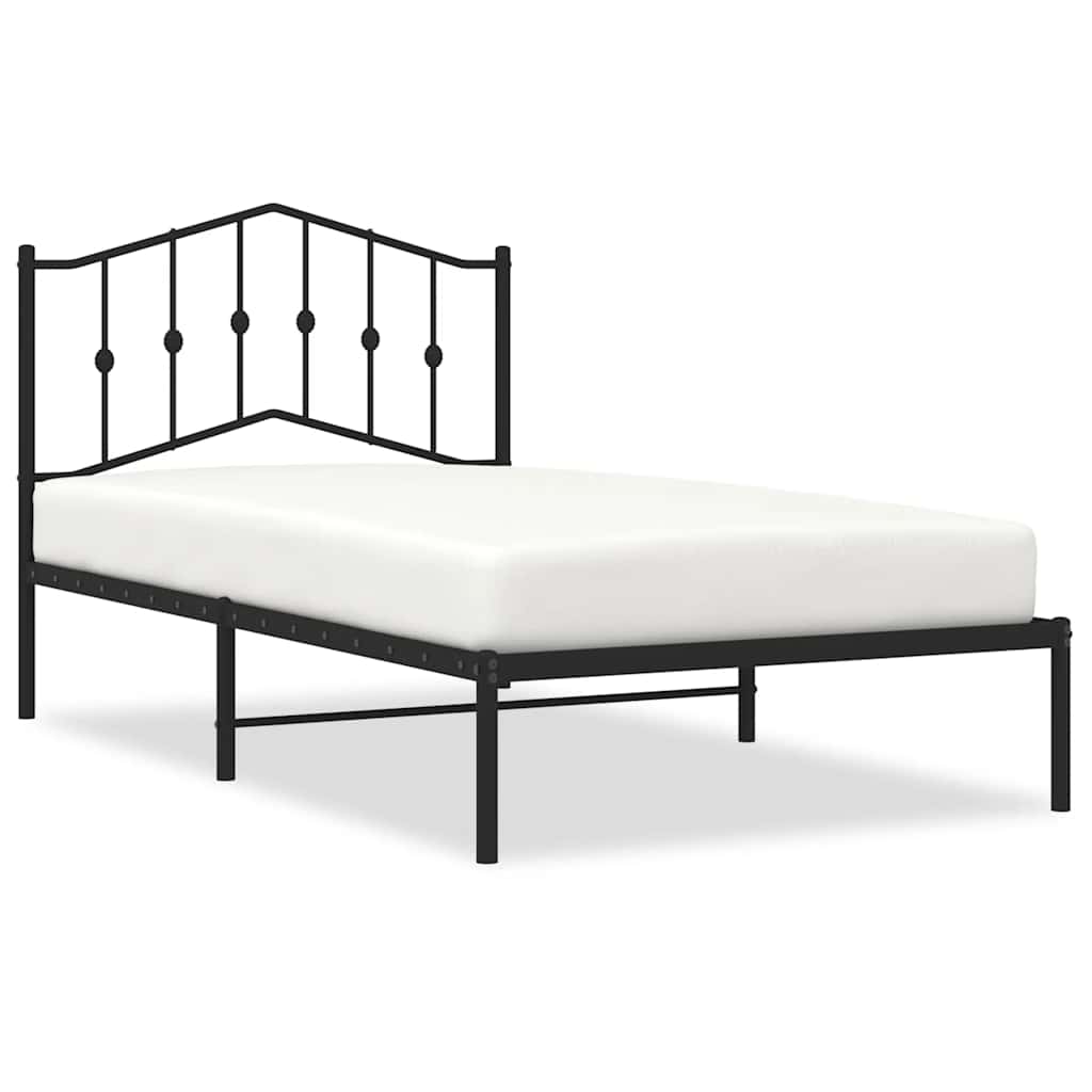 Giroletto con Testiera in Metallo Nero 100x190 cm | homemem39
