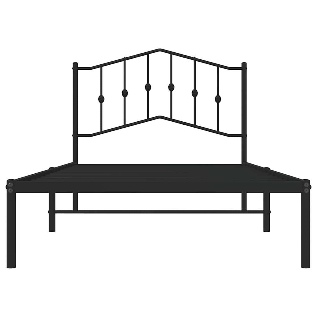 Giroletto con Testiera in Metallo Nero 100x190 cm | homemem39