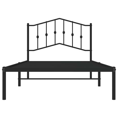 Giroletto con Testiera in Metallo Nero 100x190 cm | homemem39