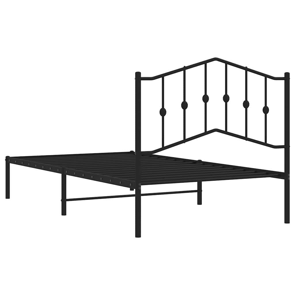 Giroletto con Testiera in Metallo Nero 100x190 cm | homemem39