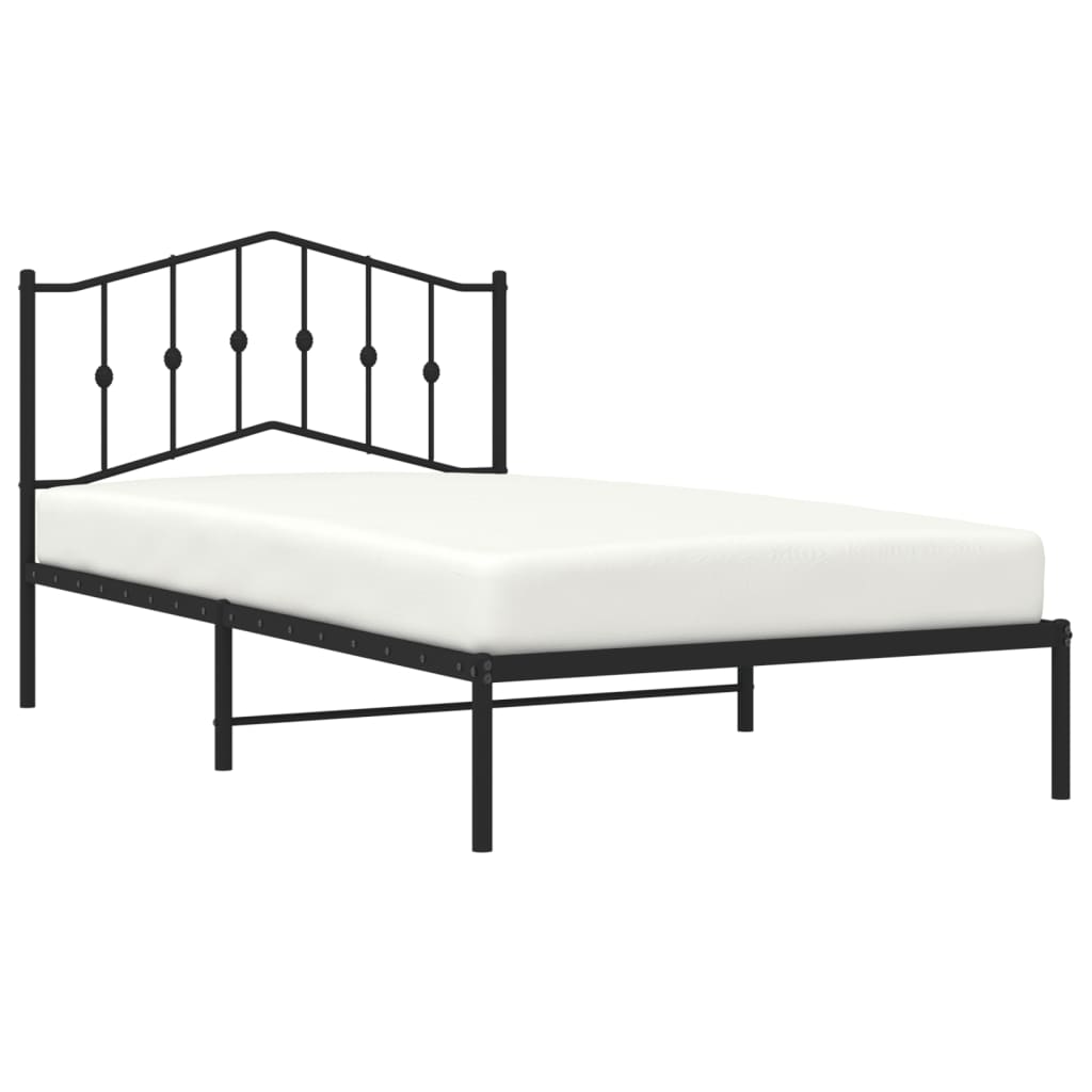 Giroletto con Testiera in Metallo Nero 107x203 cm - homemem39