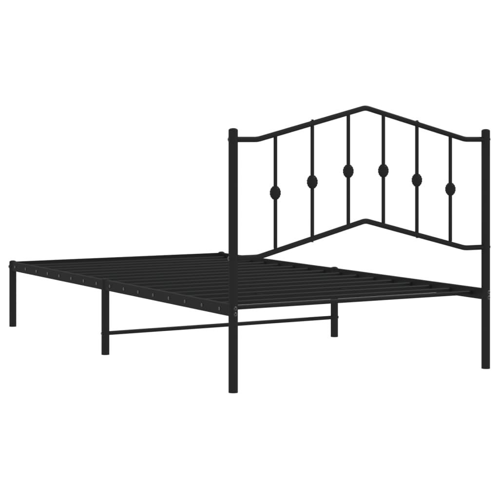 Giroletto con Testiera in Metallo Nero 107x203 cm - homemem39