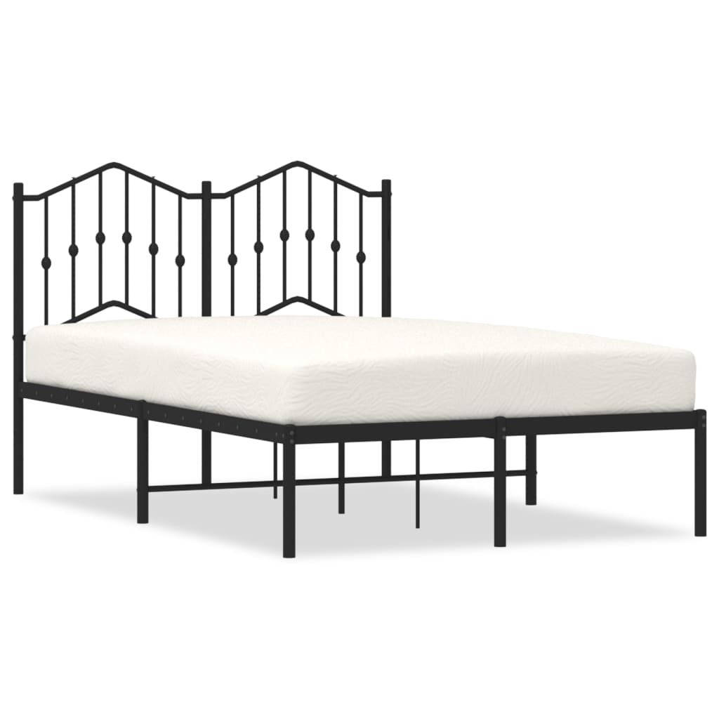 Giroletto con Testiera in Metallo Nero 120x190 cm | homemem39