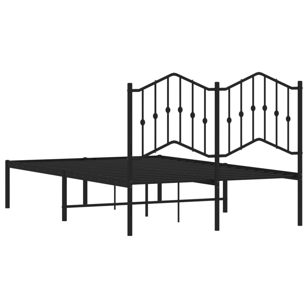 Giroletto con Testiera in Metallo Nero 120x190 cm | homemem39