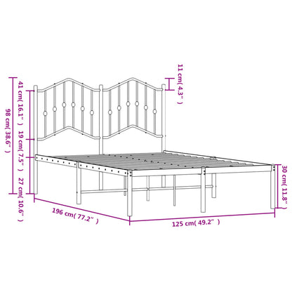 Giroletto con Testiera in Metallo Nero 120x190 cm | homemem39