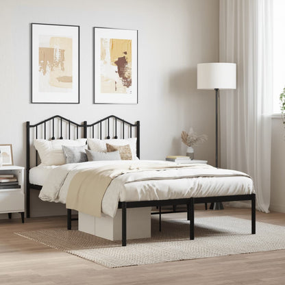 Giroletto con Testiera in Metallo Nero 120x190 cm | homemem39