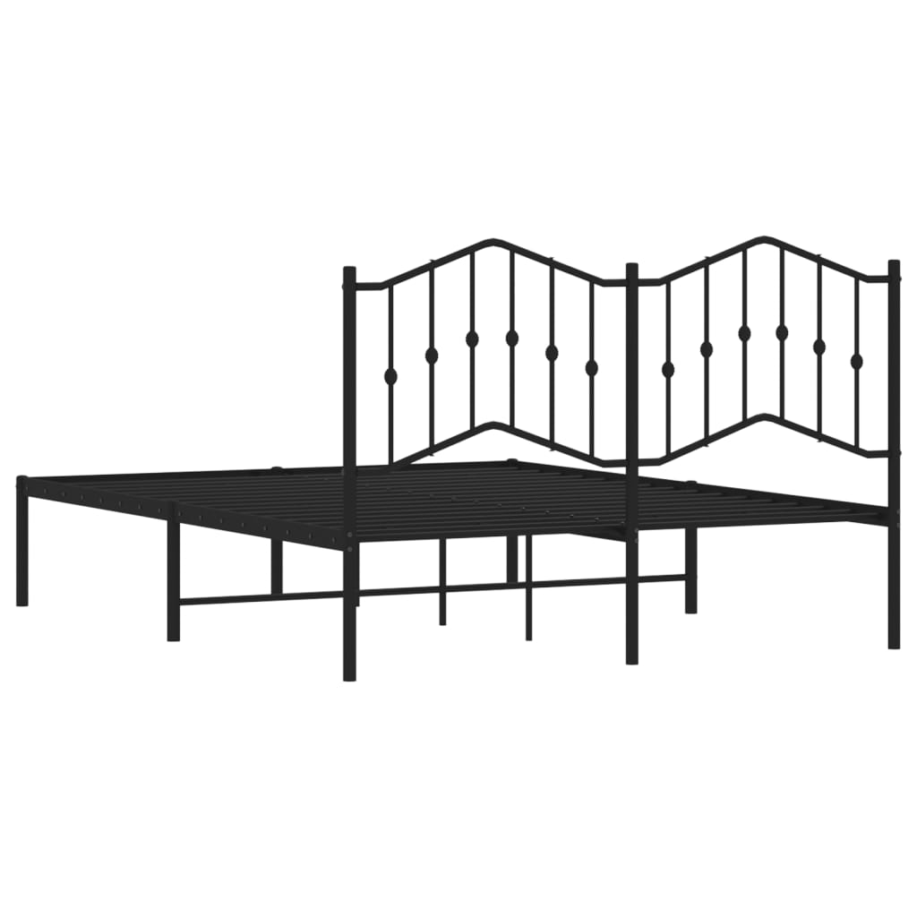 Giroletto con Testiera in Metallo Nero 140x190 cm | homemem39