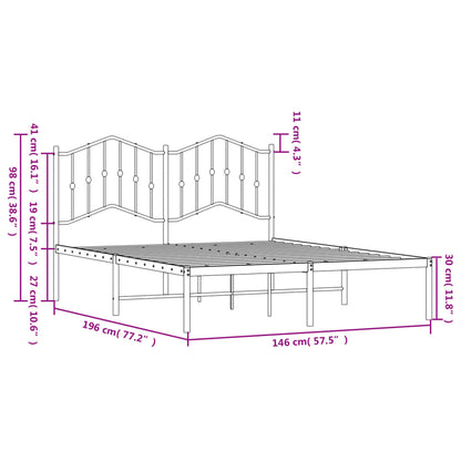 Giroletto con Testiera in Metallo Nero 140x190 cm | homemem39