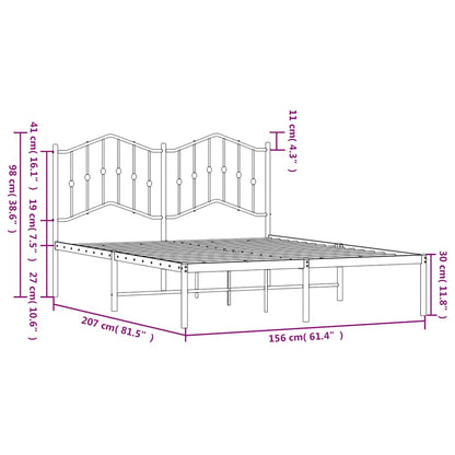 Giroletto con Testiera in Metallo Nero 150x200 cm | homemem39