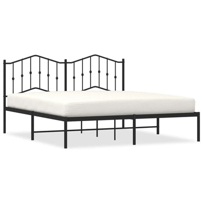 Giroletto con Testiera in Metallo Nero 160x200 cm | homemem39