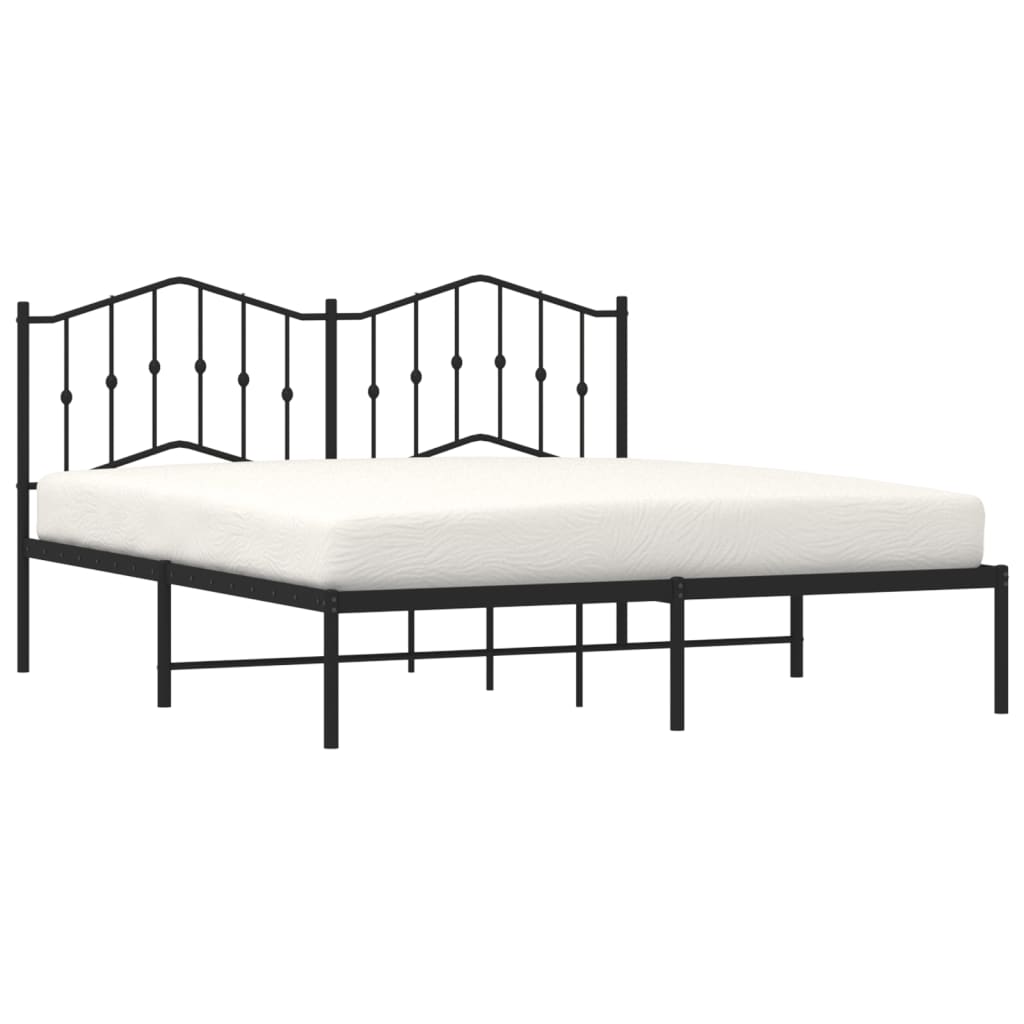 Giroletto con Testiera in Metallo Nero 160x200 cm | homemem39