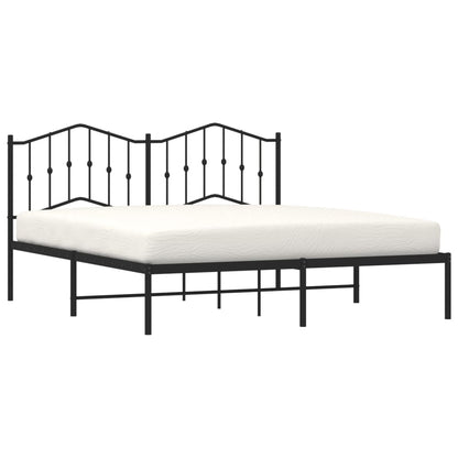 Giroletto con Testiera in Metallo Nero 160x200 cm | homemem39