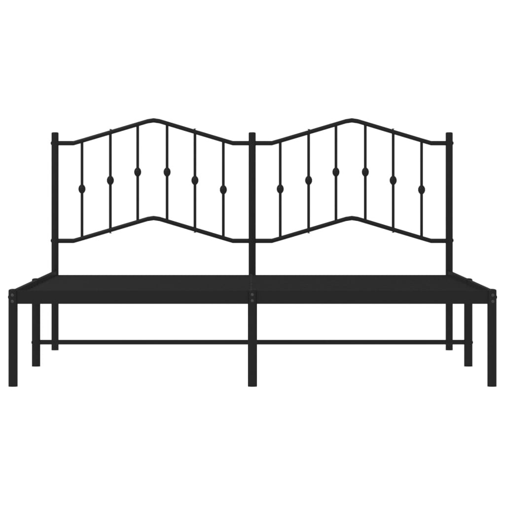 Giroletto con Testiera in Metallo Nero 160x200 cm | homemem39