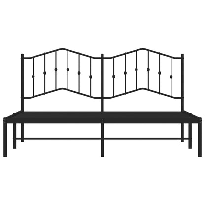 Giroletto con Testiera in Metallo Nero 160x200 cm | homemem39