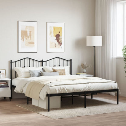Giroletto con Testiera in Metallo Nero 160x200 cm | homemem39