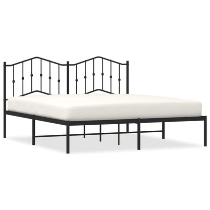 Giroletto con Testiera in Metallo Nero 180x200 cm | homemem39