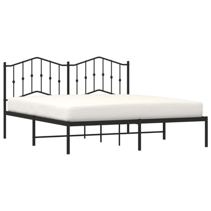 Giroletto con Testiera in Metallo Nero 180x200 cm | homemem39