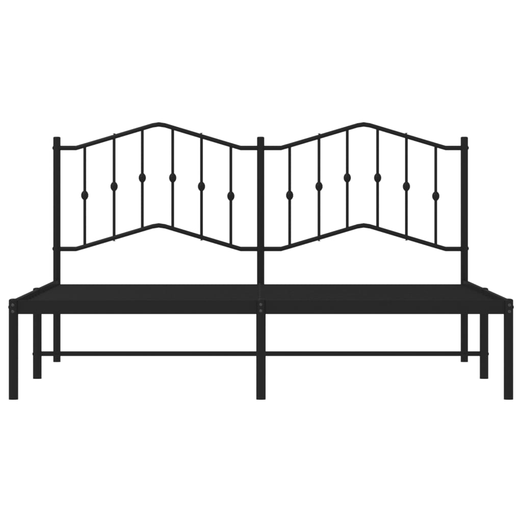 Giroletto con Testiera in Metallo Nero 180x200 cm | homemem39