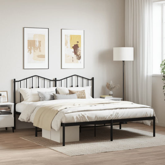 Giroletto con Testiera in Metallo Nero 180x200 cm | homemem39
