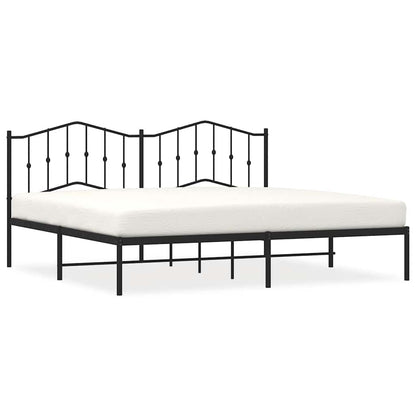 Giroletto con Testiera in Metallo Nero 193x203 cm | homemem39