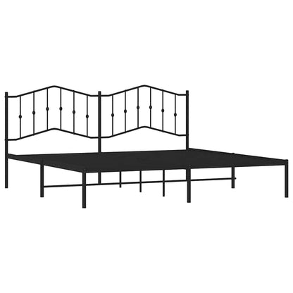 Giroletto con Testiera in Metallo Nero 193x203 cm | homemem39