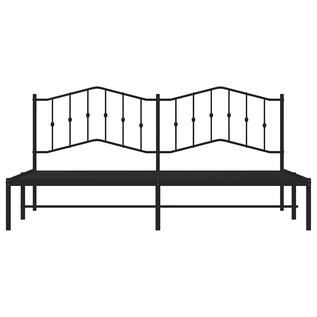 Giroletto con Testiera in Metallo Nero 193x203 cm | homemem39
