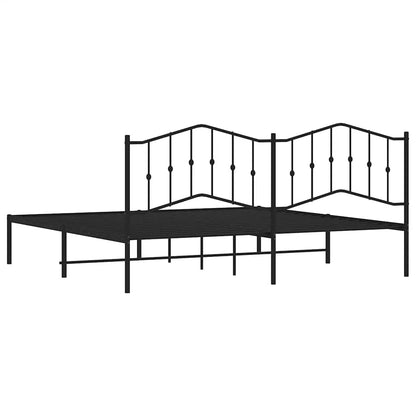 Giroletto con Testiera in Metallo Nero 193x203 cm | homemem39