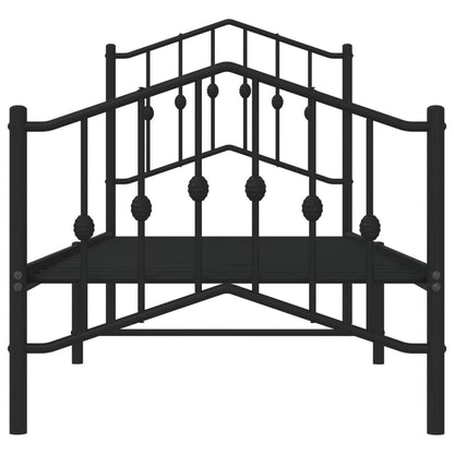 Giroletto con Testiera e Pediera Metallo Nero 75x190 cm | homemem39