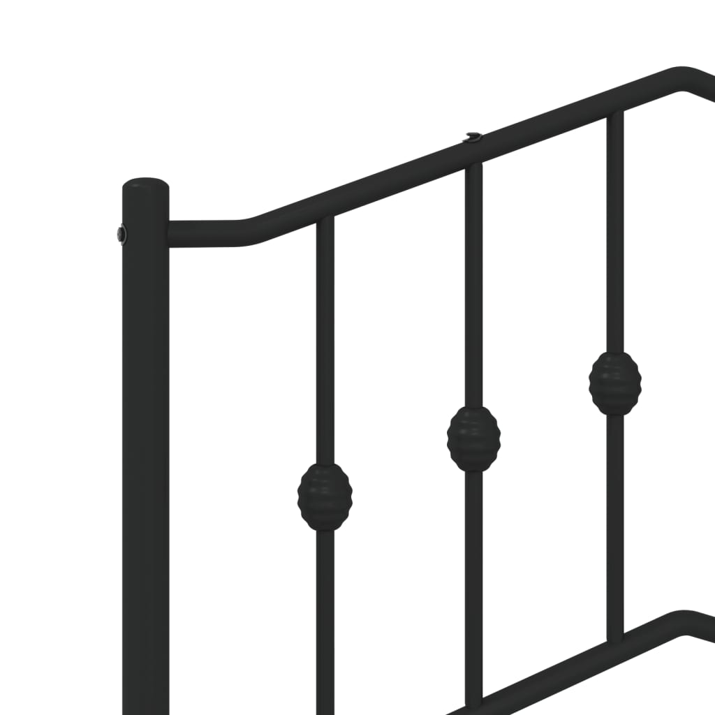 Giroletto con Testiera e Pediera Metallo Nero 75x190 cm | homemem39