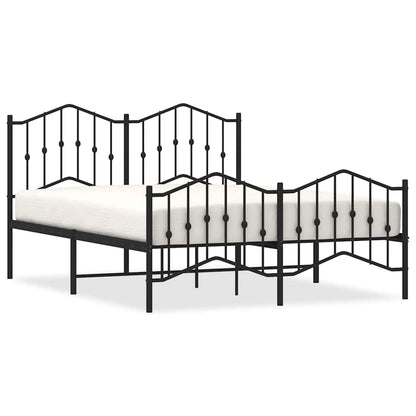 Giroletto con Testiera e Pediera Metallo Nero 135x190 cm | homemem39
