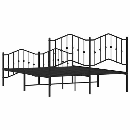 Giroletto con Testiera e Pediera Metallo Nero 135x190 cm | homemem39