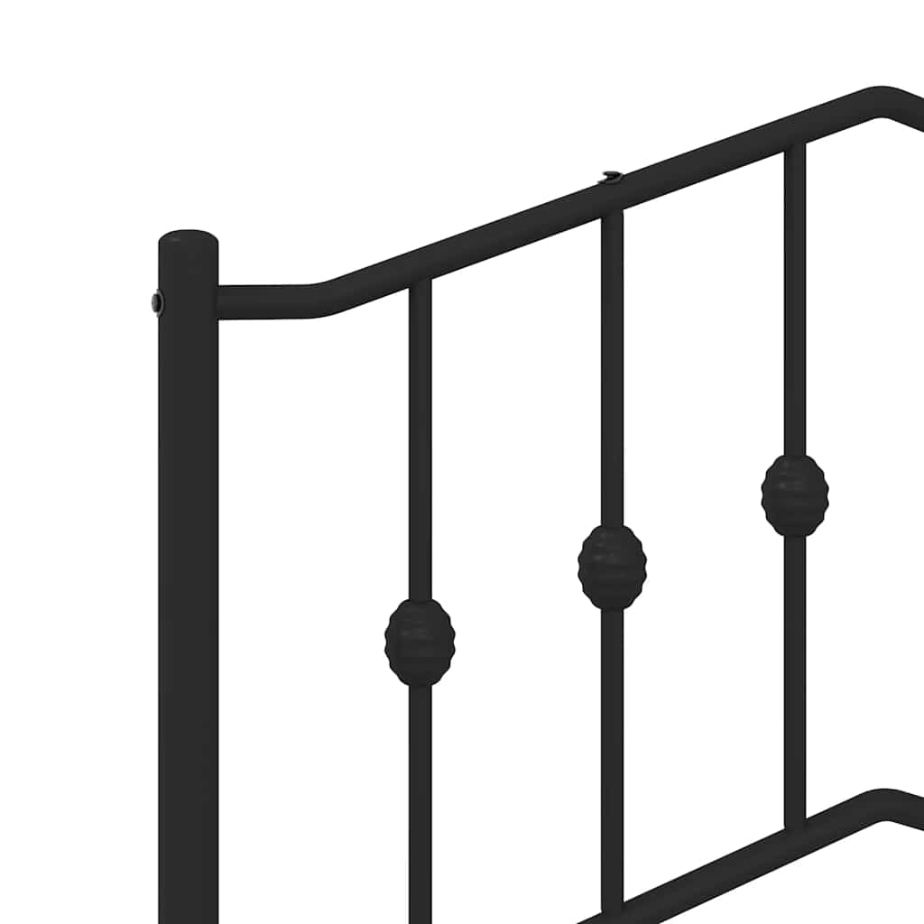 Giroletto con Testiera e Pediera Metallo Nero 150x200 cm | homemem39