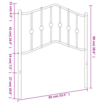 Testiera in Metallo Nero 80 cm - homemem39