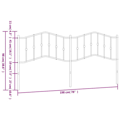 Testiera in Metallo Nero 193 cm - homemem39