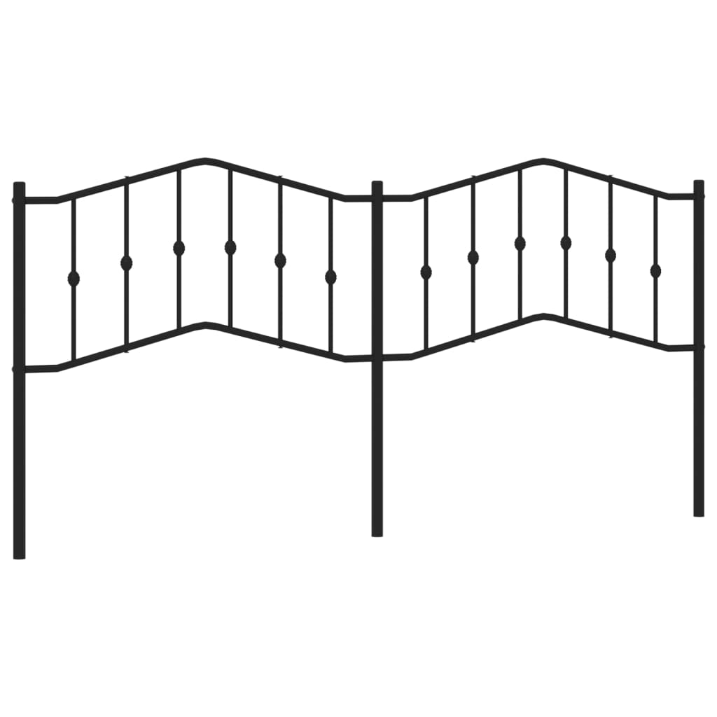 Testiera in Metallo Nero 200 cm - homemem39