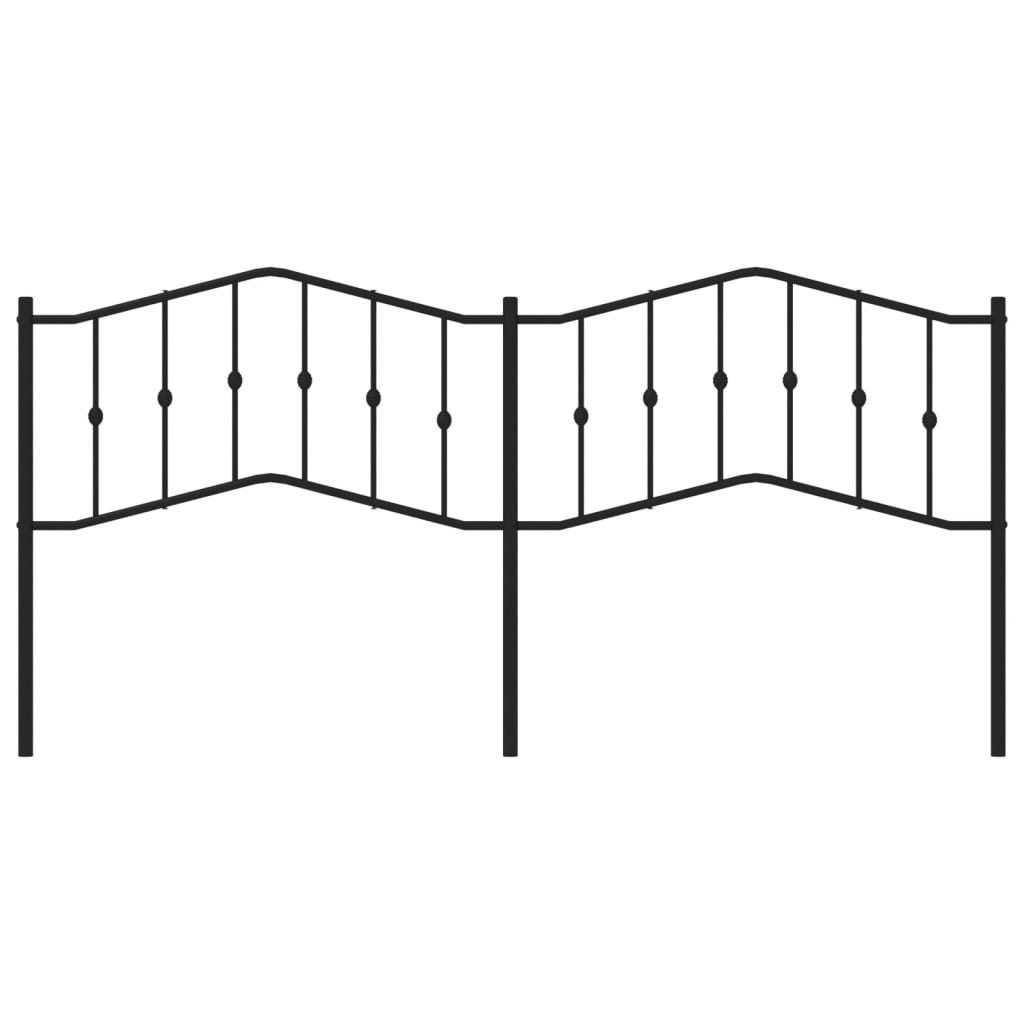 Testiera in Metallo Nero 200 cm - homemem39