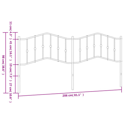 Testiera in Metallo Nero 200 cm - homemem39