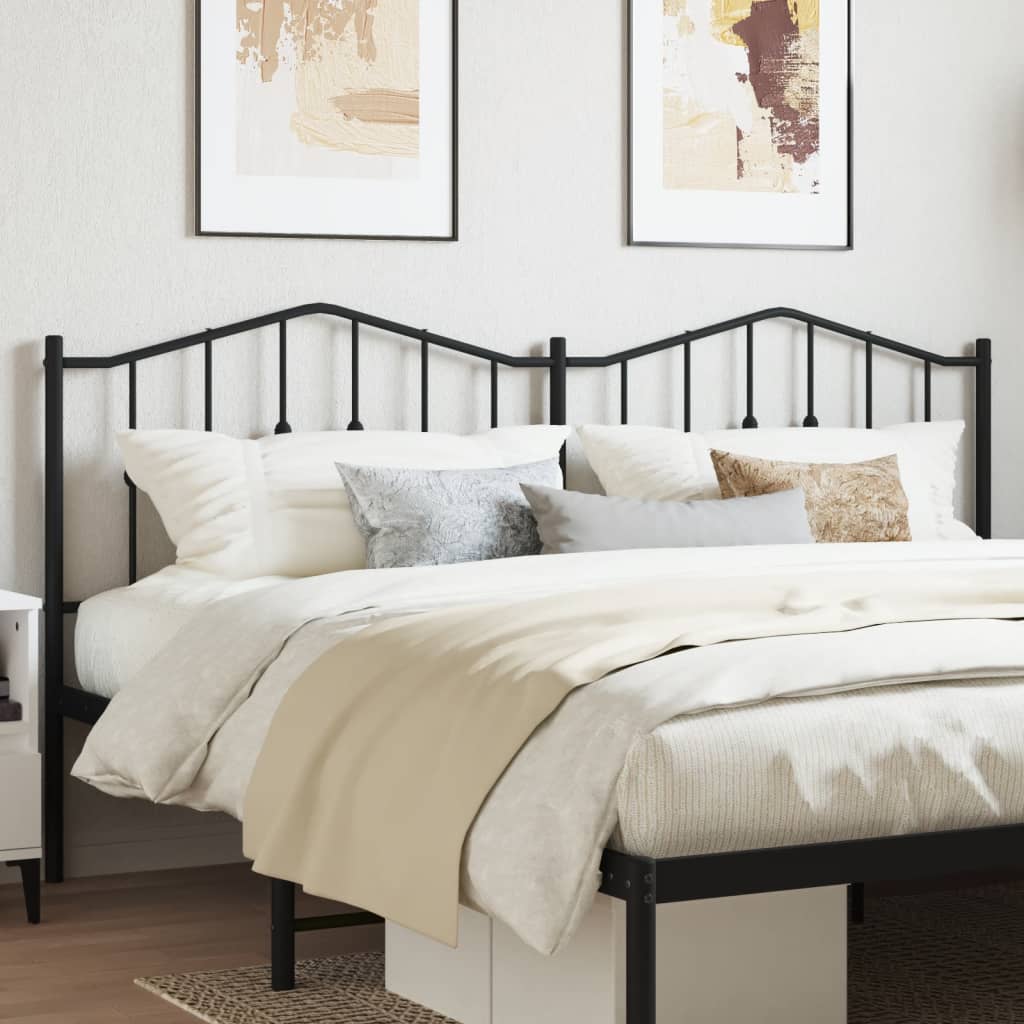 Testiera in Metallo Nero 200 cm - homemem39