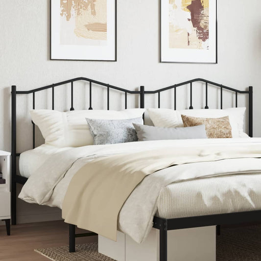 Testiera in Metallo Nero 200 cm - homemem39