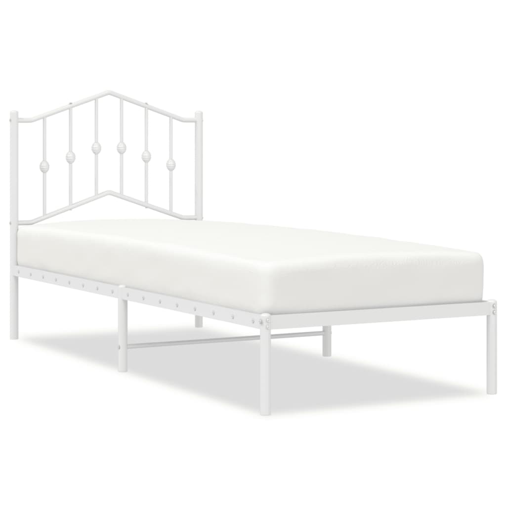 Giroletto senza Materaso con Testiera Metallo Bianco 75x190 cm | homemem39