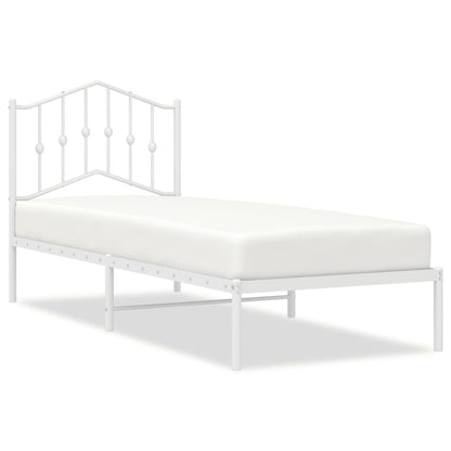 Giroletto senza Materaso con Testiera Metallo Bianco 75x190 cm | homemem39