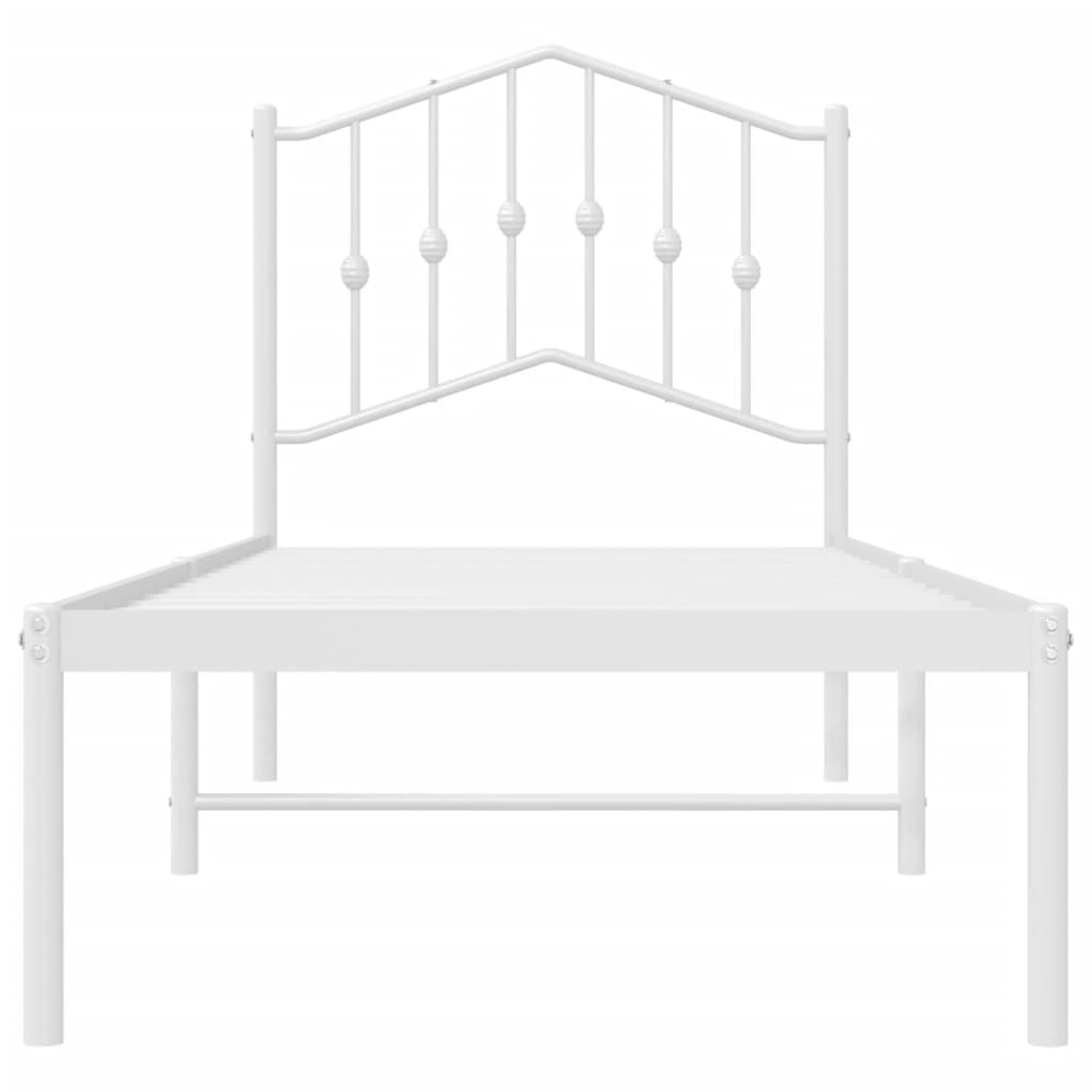 Giroletto senza Materaso con Testiera Metallo Bianco 75x190 cm | homemem39