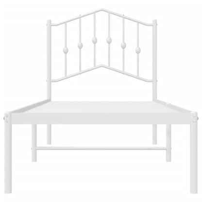 Giroletto senza Materaso con Testiera Metallo Bianco 75x190 cm | homemem39