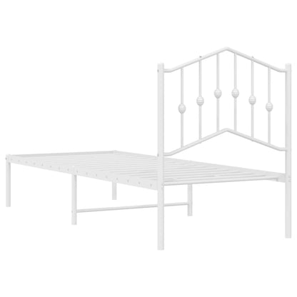 Giroletto senza Materaso con Testiera Metallo Bianco 75x190 cm | homemem39