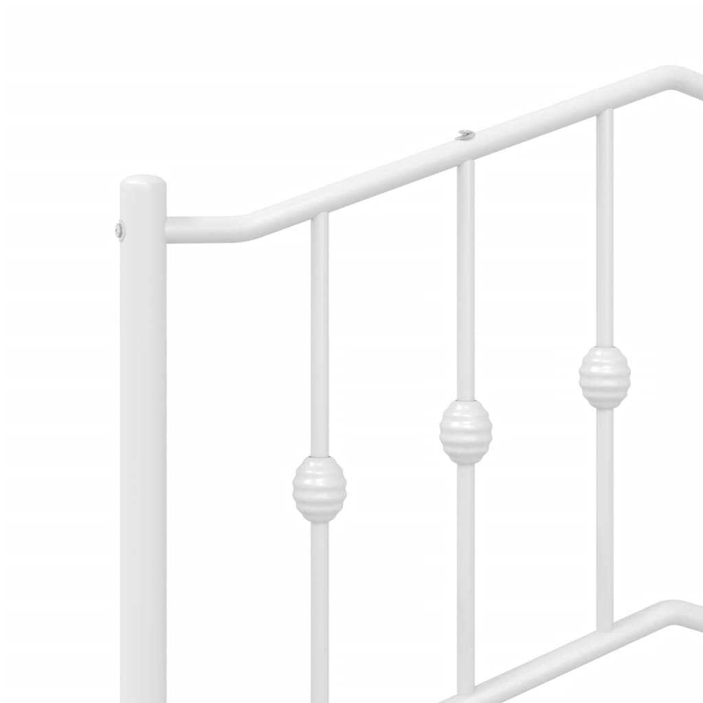 Giroletto senza Materaso con Testiera Metallo Bianco 75x190 cm | homemem39