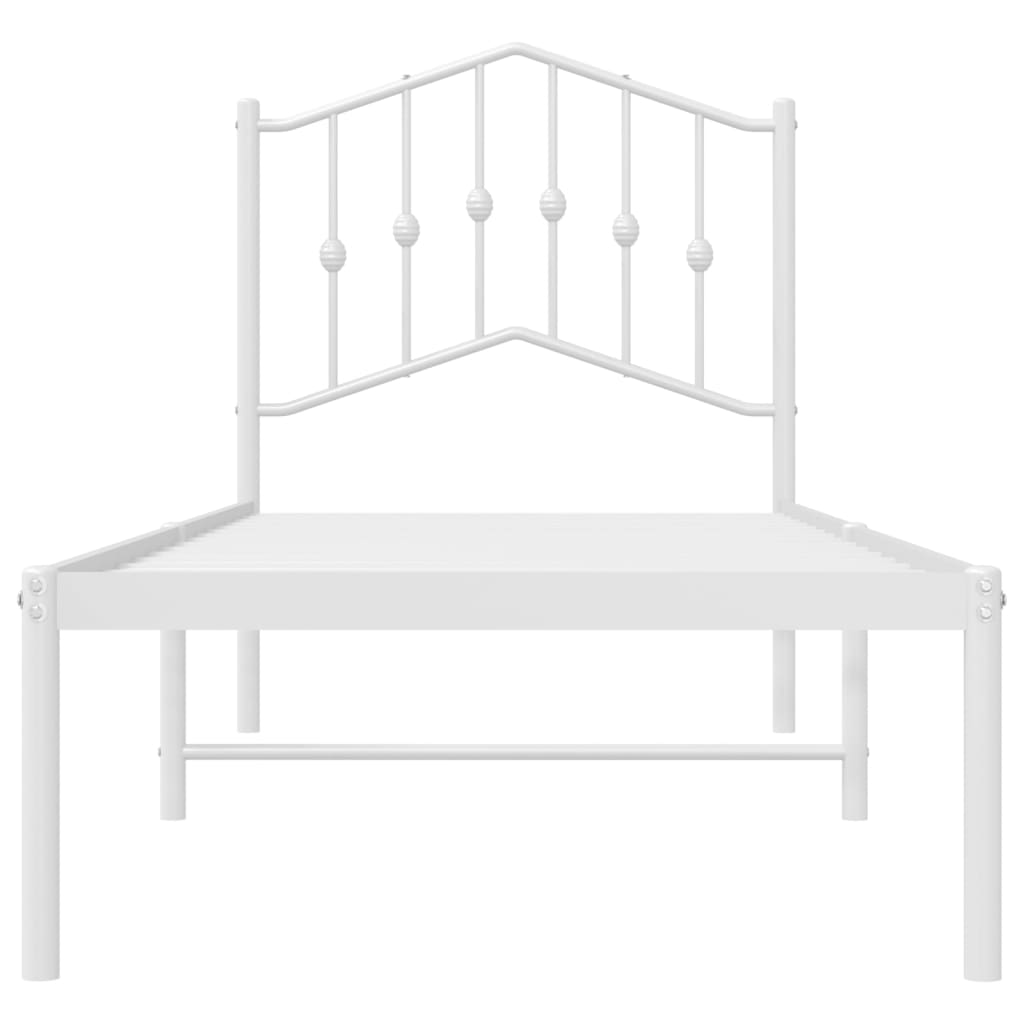 Giroletto con Testiera Metallo Bianco 80x200 cm | homemem39